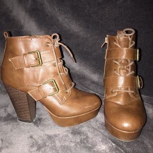 Tan High heel booties